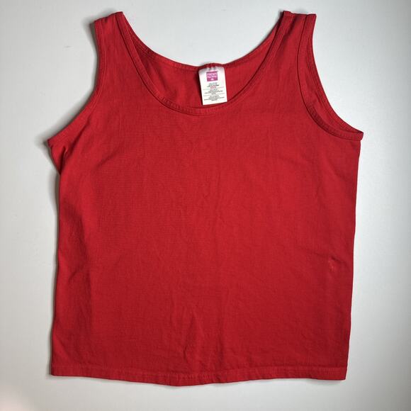 2 Vintage Hanes Her Way Tank Tops Womens M Purple Red Cotton Y2K Basics Comfy - Picture 7 of 11
